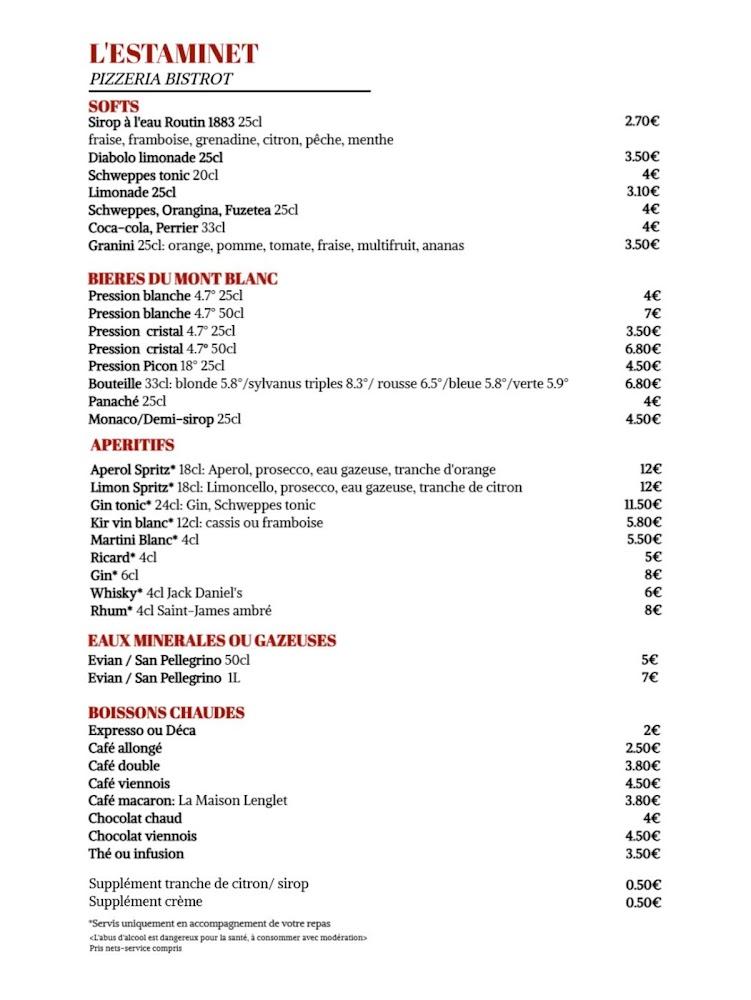 L'ESTAMINET - Menu Image 1