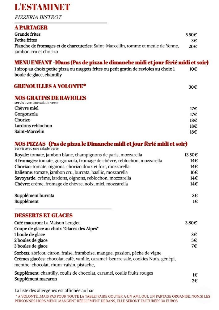 L'ESTAMINET - Menu Image 2